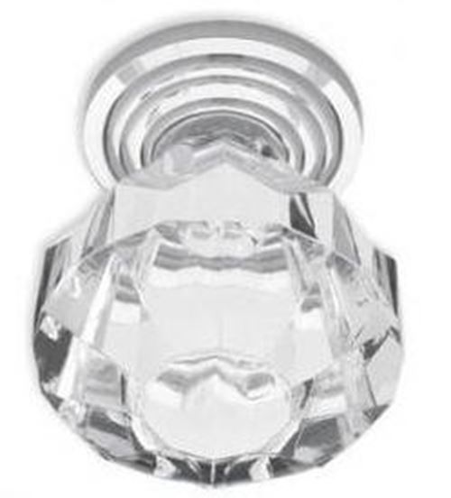 1-1/4" Diamond Cut Acrylic Knob Clear and Chrome