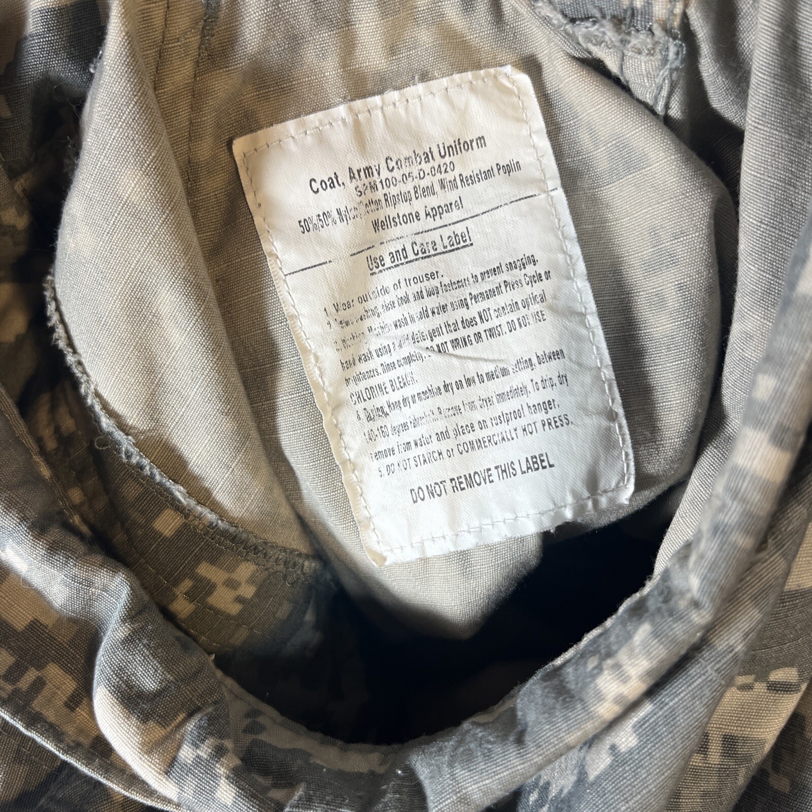 Coat Army Combat Uniform, SPM100-05-D-0419, Large, Digital Camo