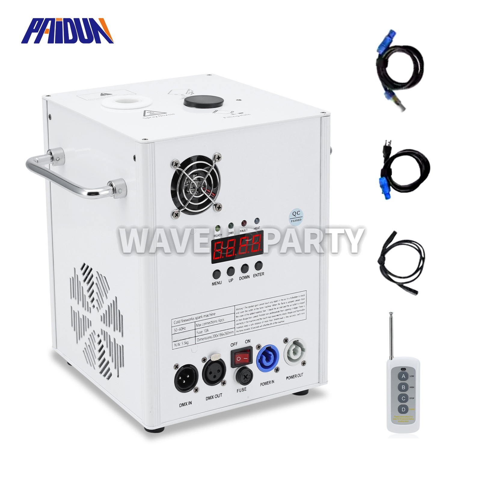 PAIDUN 750W/850W Cold Spark Machine Firework Stage Effect DJ Disco Party Remote