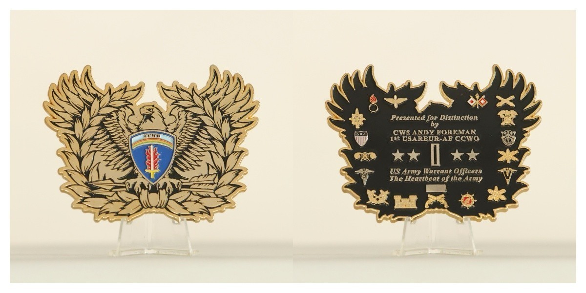 US Army Warrant Officers USAREUR-AF CCWO Distinction Eagle Challenge Coin  4#J