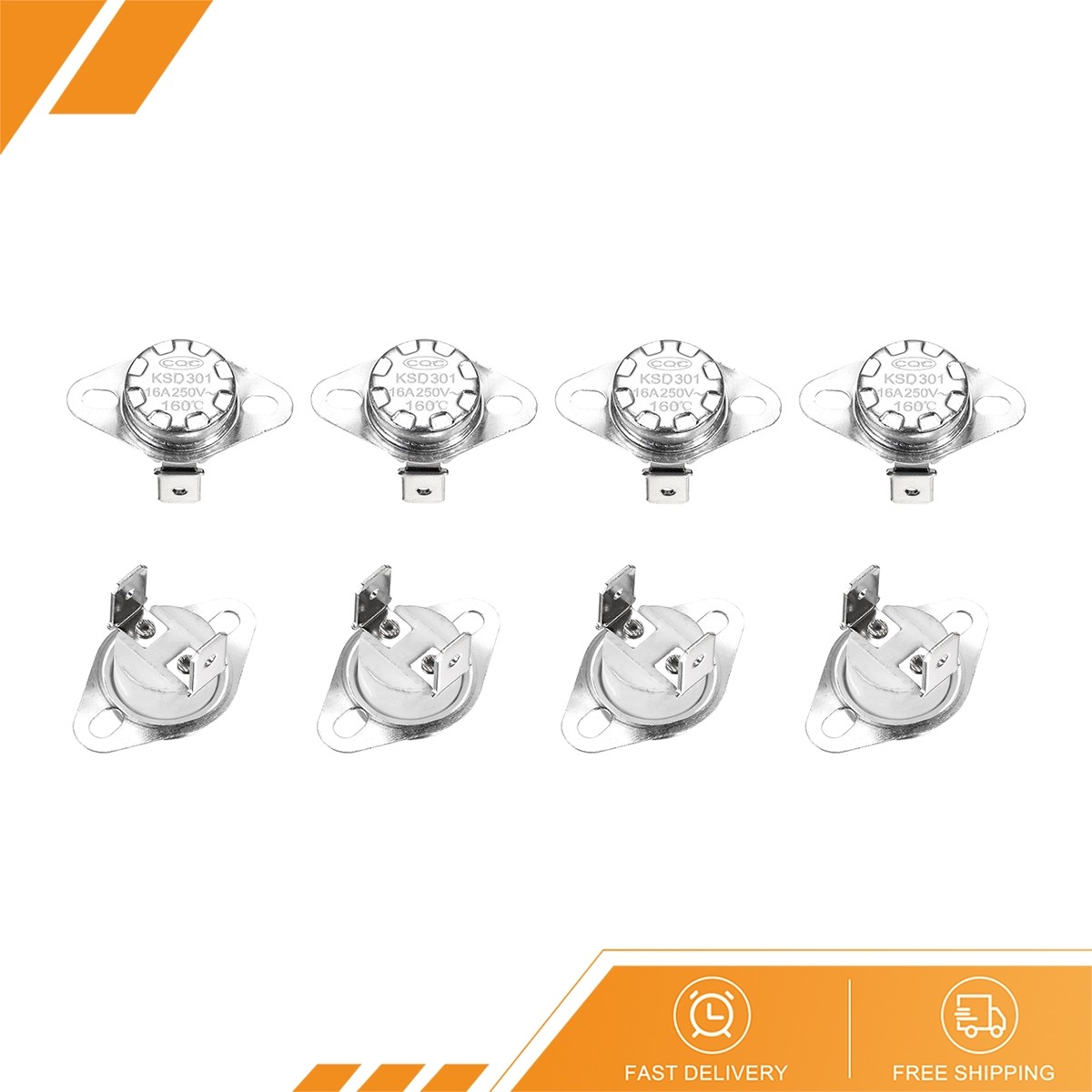 8 x KSD301 Thermostat 160°C/320°F 16A  N.C Temperature Switches
