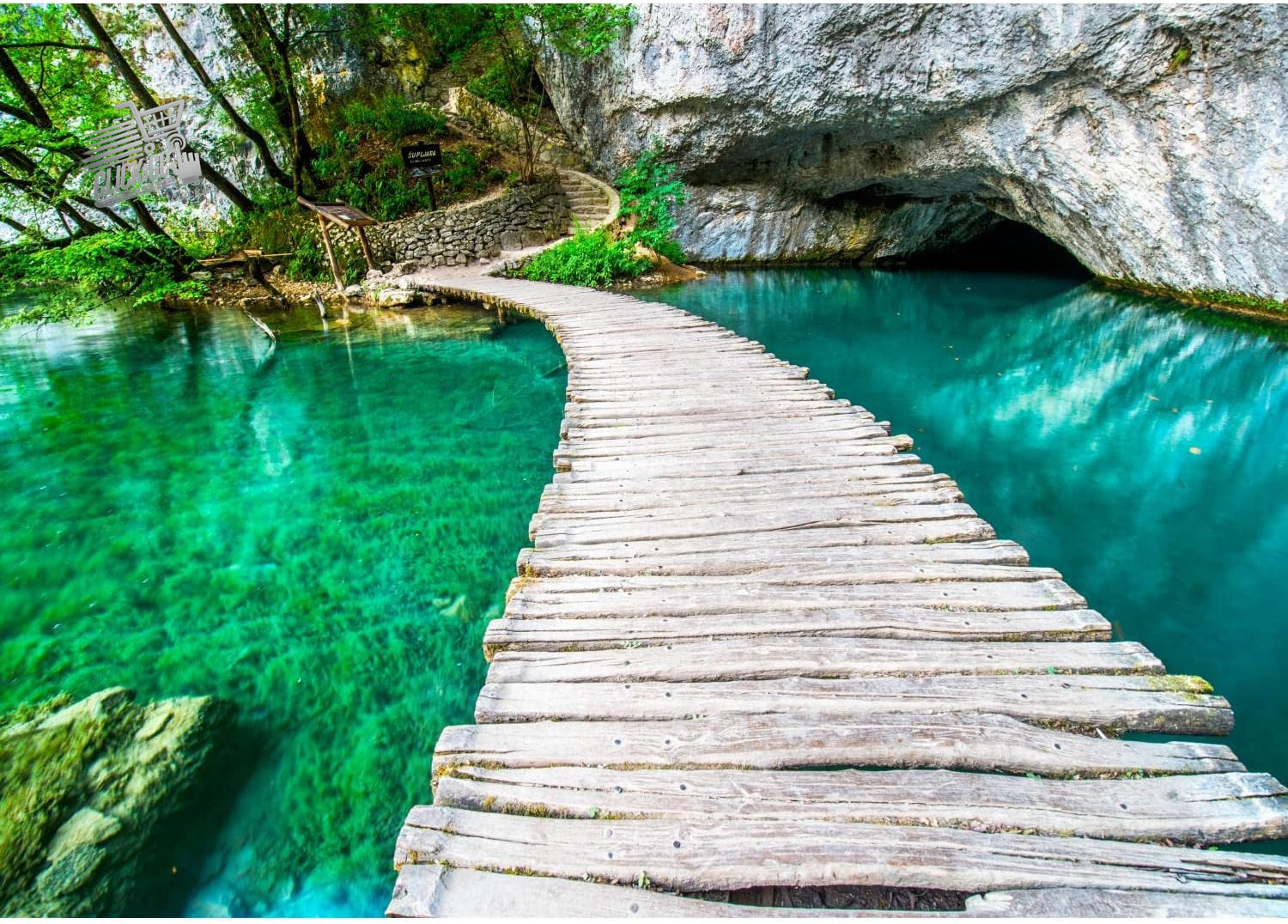 Photo Wallpaper Water Bridge 352 X 250 cm Fleece Wall Background XXL Mod