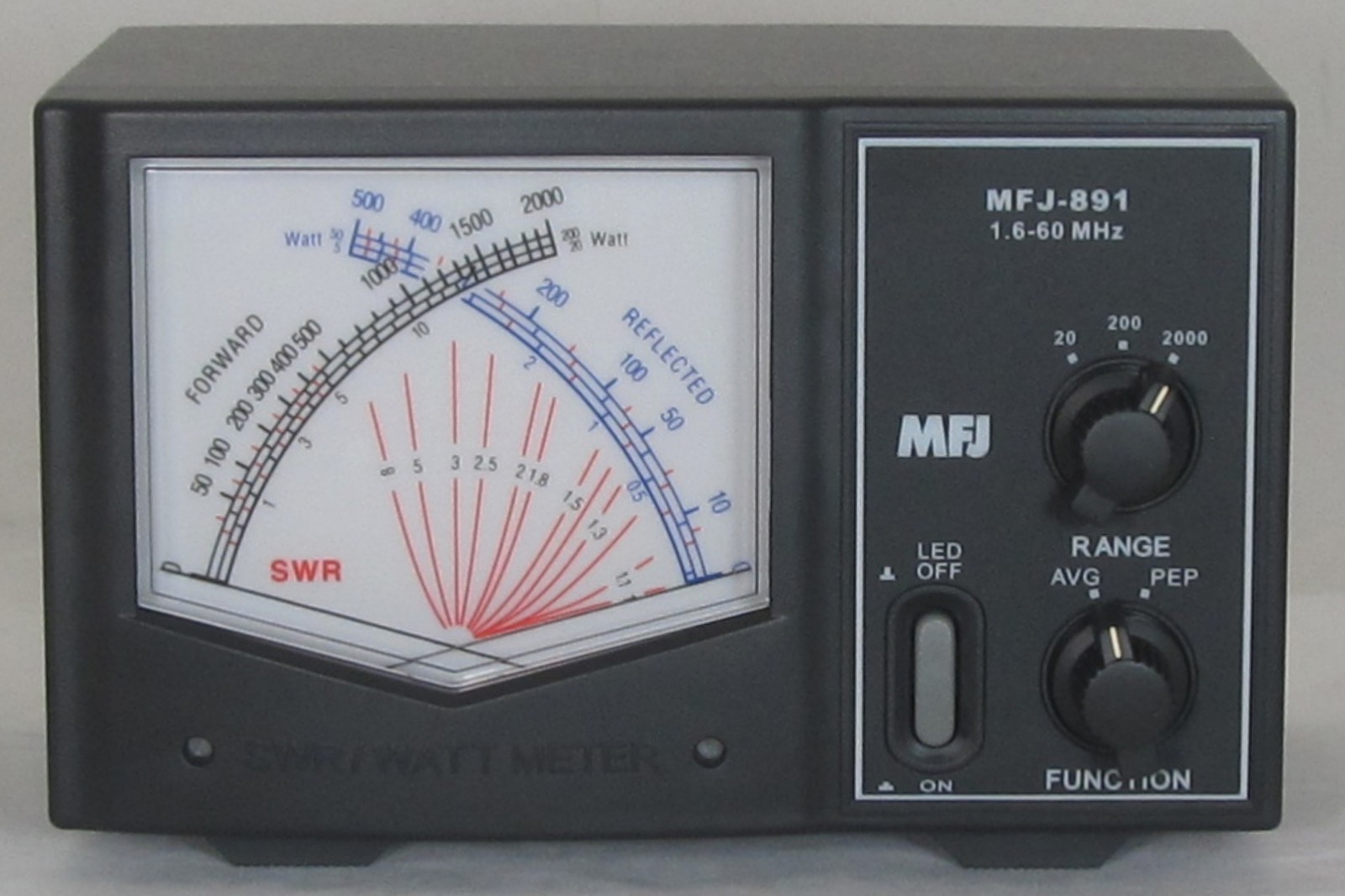 MFJ-891 X SWR/WATTMETER 1.6-60 MHz 2 KW CROSS NEEDLE POWER / SWR  ( 1OF 2 )