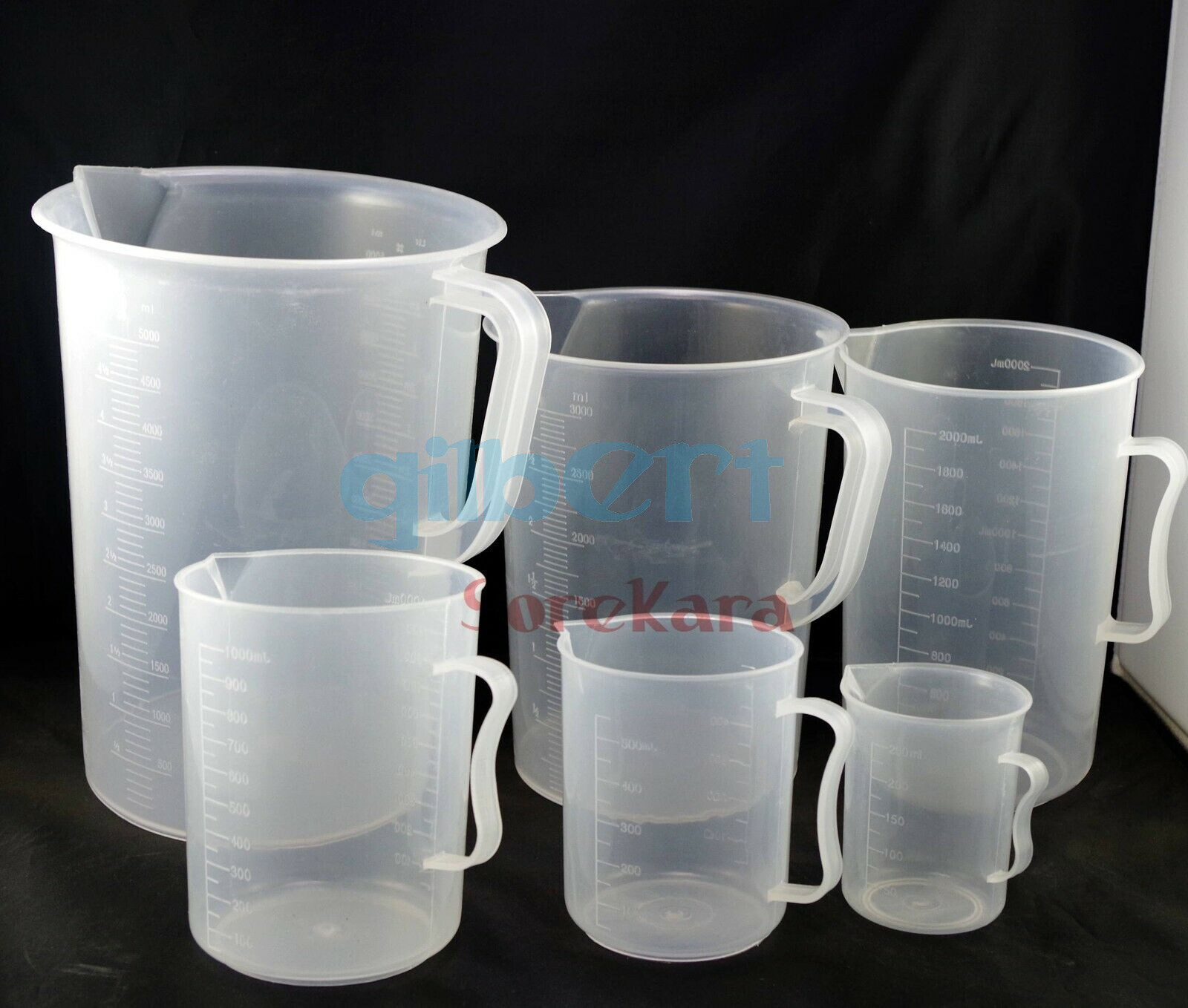 250/500/1000/2000/3000/5000ml Plastic Clear Measuring Cup Graduated Lab Test