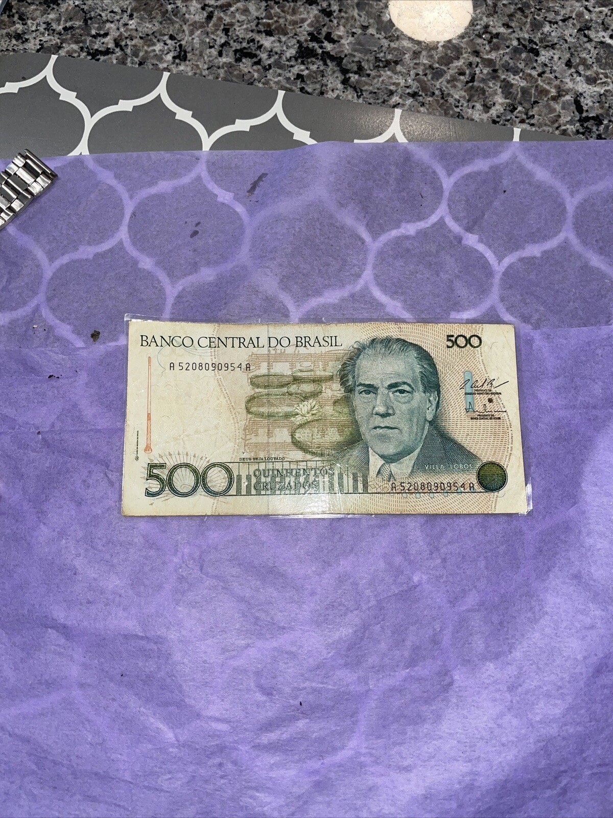 Brazil 1988 Year 500 Cruzeiros Banknotes