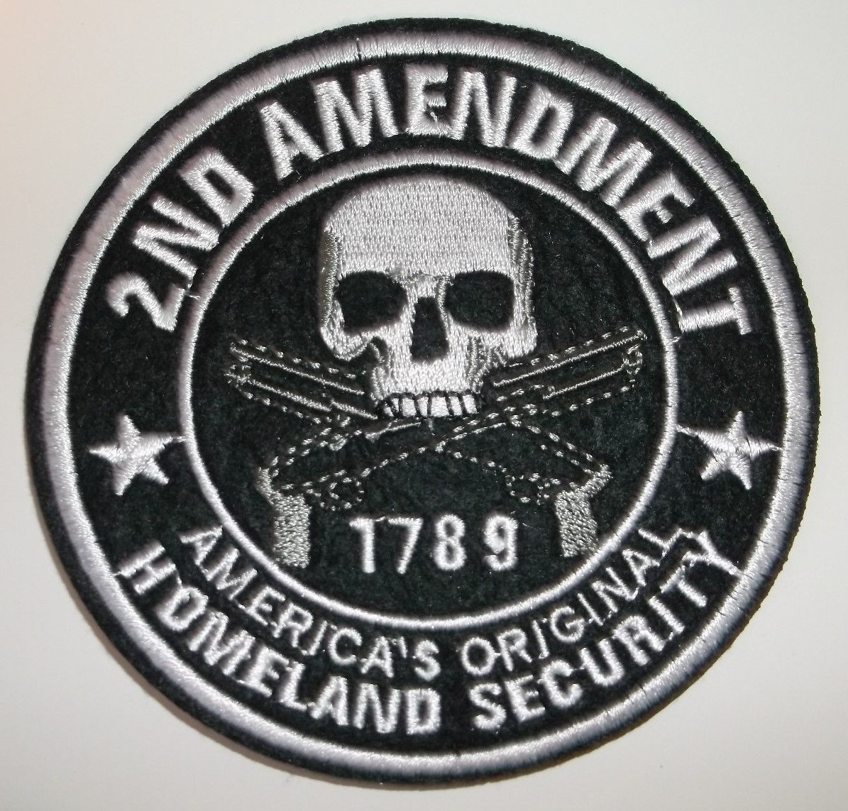 2nd Amendment 1789~LARGE Embroidered Patch~ROUND 4"~Iron or Sew On~FREE Shipping