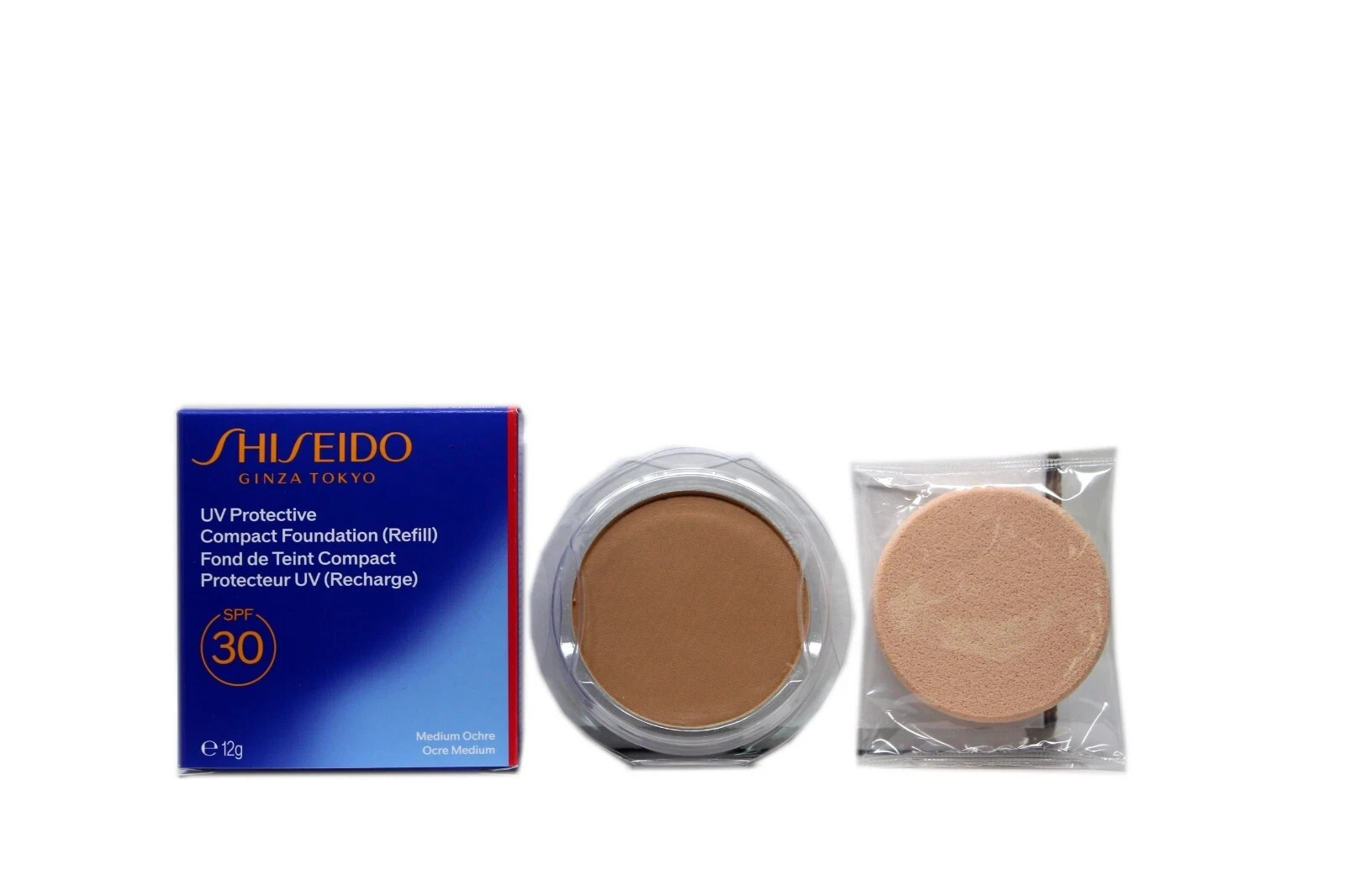 SHISEIDO UV PROTECTIVE COMPACT FOUNDATION (REFILL) SPF30 12G #MEDIUM OCHRE NIB
