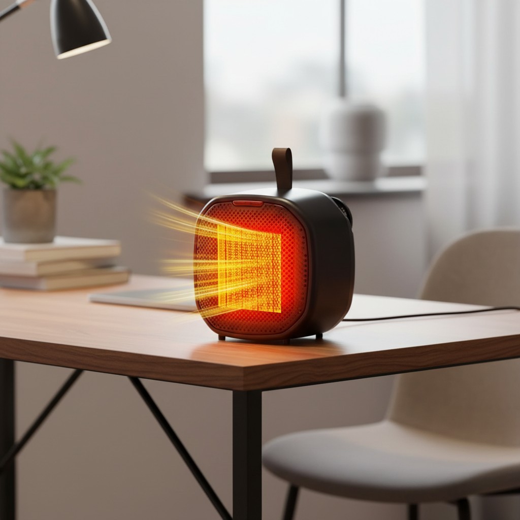 1500W Portable Ceramic Space Heater with Thermostat – Cozy Heat for 200 Sq.Ft