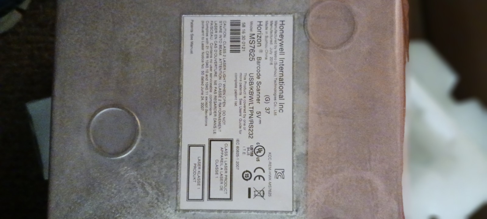 Horizon MS7625 Model Scanner