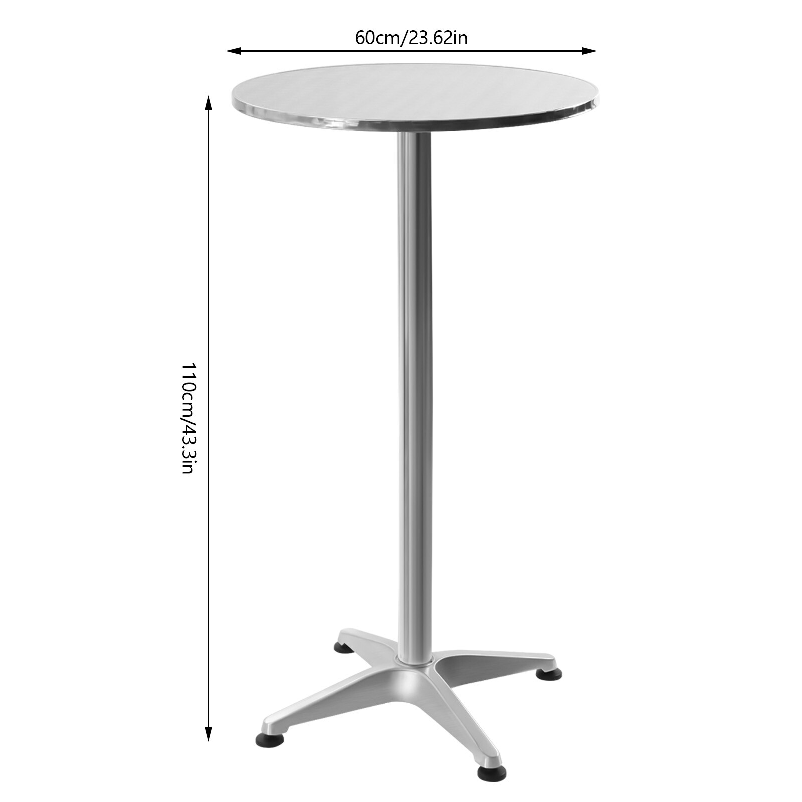 Versatile Round Bistro Table with Metal Base and Adjustable Height