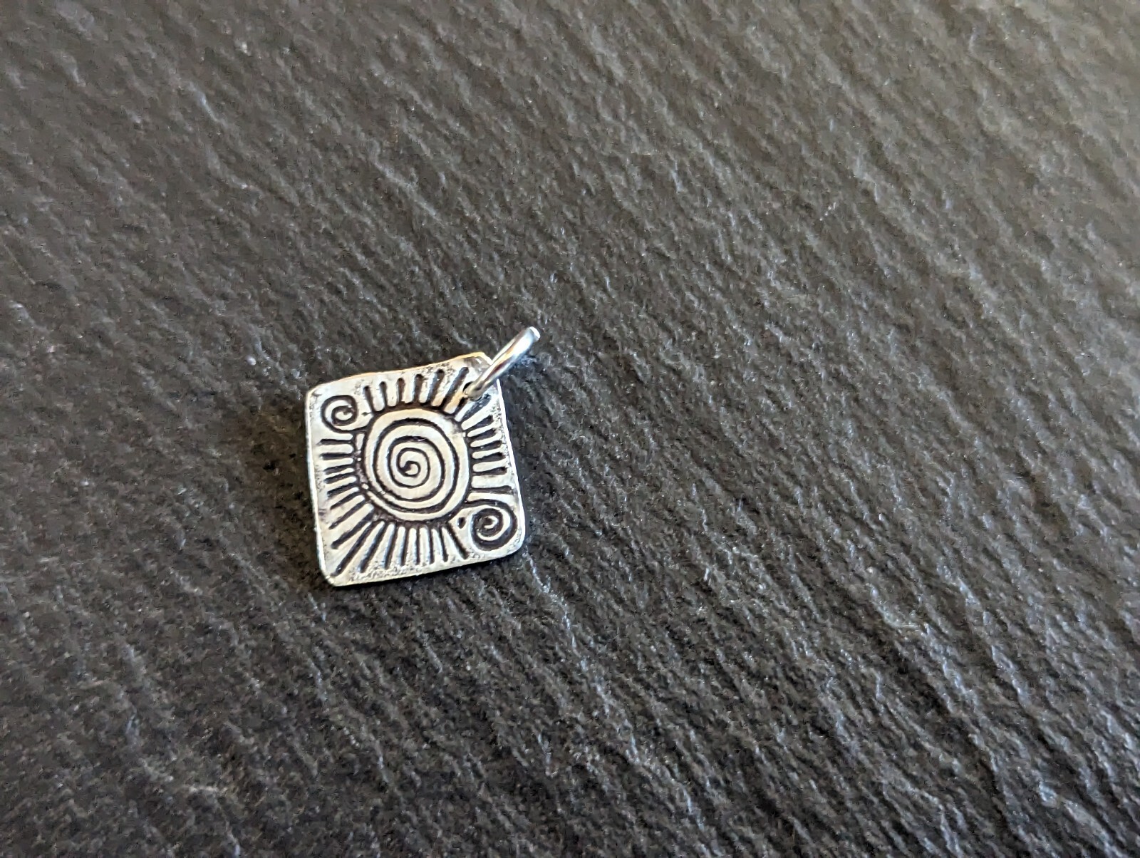 Tiny freeform sterling silver charm - handmade
