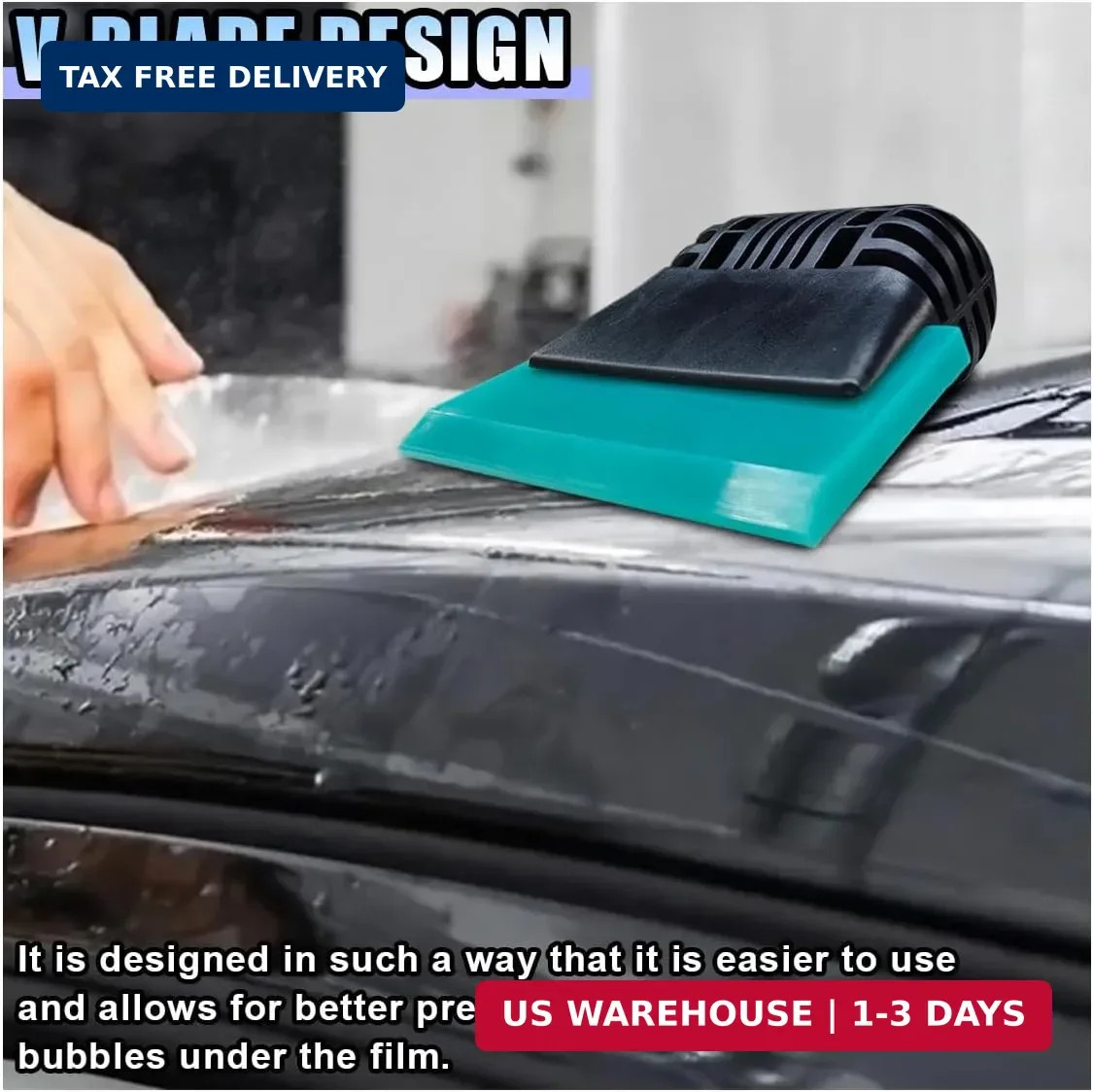 Small Squeegee, PPF Window Tint Squeegee, Rubber Non-Slip Handle Tint Squeegee,
