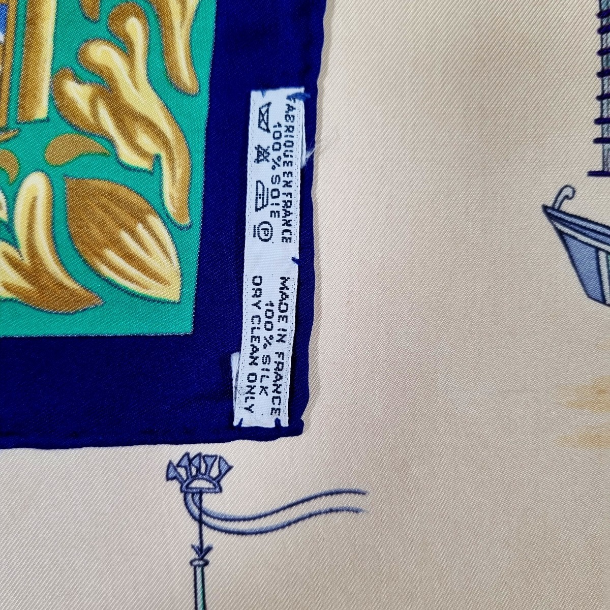 RARE VINTAGE HERMES Silk Scarf "Junques et Sampans" Carre 90