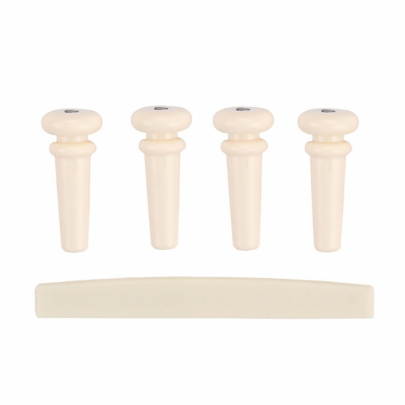 4 Pack Acoustic Bass Guitar Plastic Bridge Pins+Saddle Instrument Replace Parts