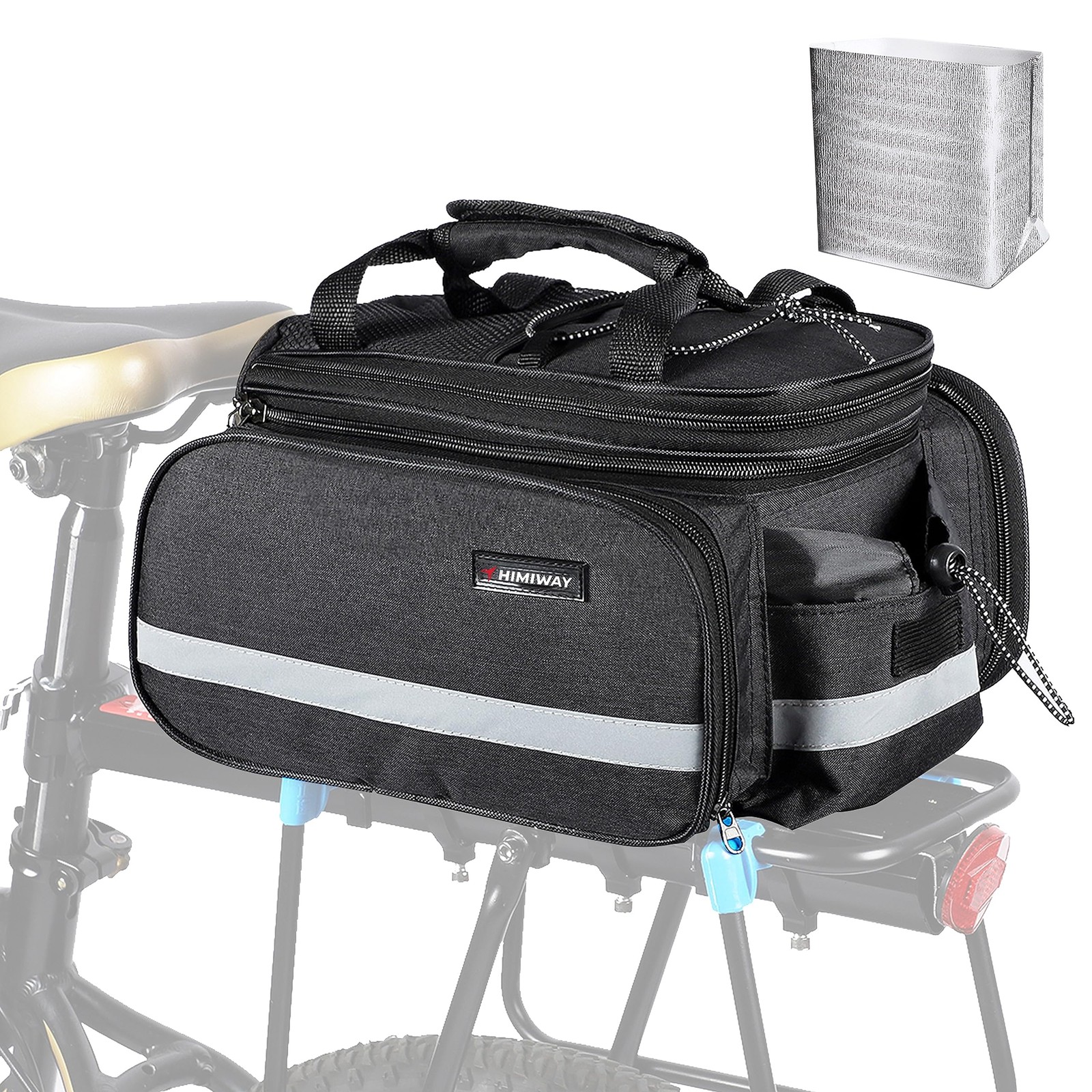 Himiway Bike Rear Rack Storage Bag 10L/25L Pannier Bag Bicycle Commuting Bag ...