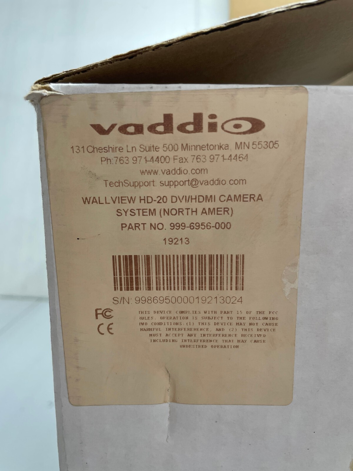 Vaddio WALLVIEW HD-20 HD DVI/HDMI Camera System 999-6956-000