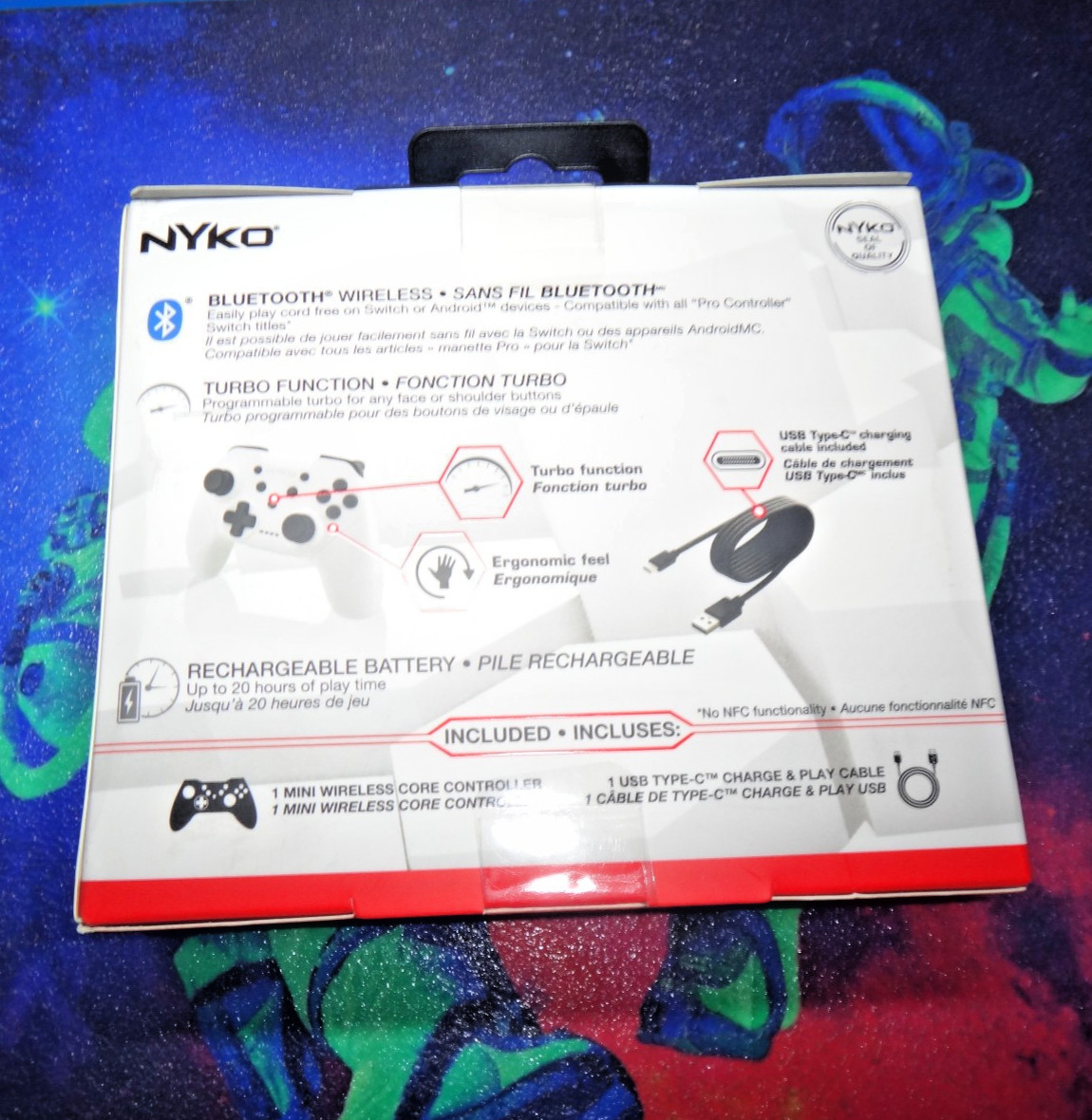 Nyko Wireless Mini Core Turbo Controller for Nintendo Switch 1 & 2 ~ WHITE