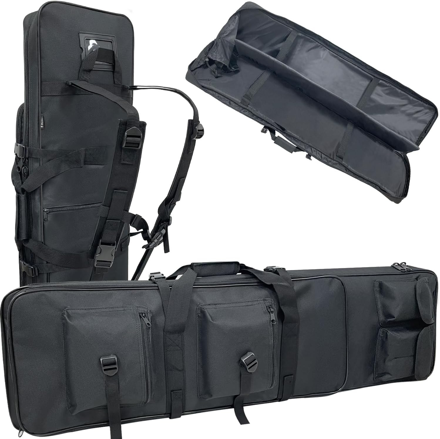 Tactical Double Rifle Case, Gun Case, Padded Rifle Storage Backpack Integrated P