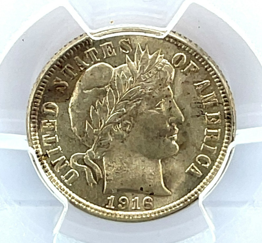 1916 Barber Dime 10C Graded by PCGS as MS64