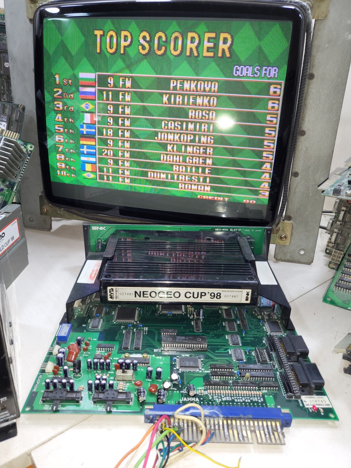 NEO GEO CUP 98 MVS cartridge PCB