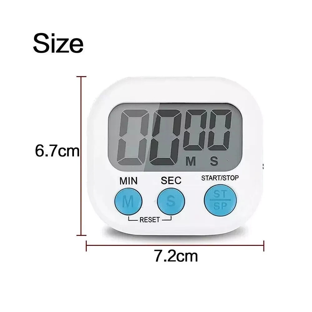 4X Kitchen Timer Magnetic LCD Digital Countdown Stopwatch With Stand Alarm Clock