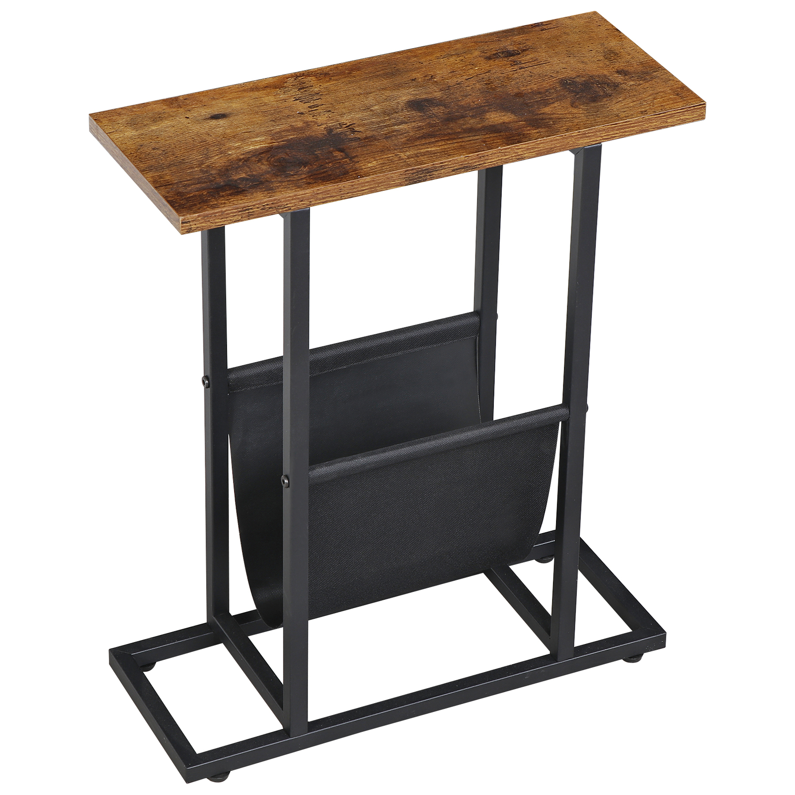 2PCS Narrow Sofa Side End Table Snack Bedside Table Storage Holder Rustic Brown