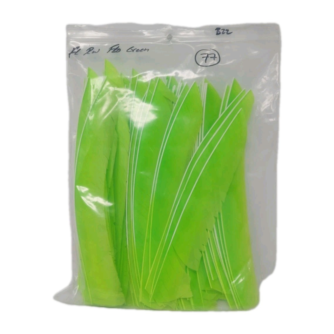 77 Count Archery Arrow Feathers FULL LENGTH 10.5" Right Wing: Fluorescent Green