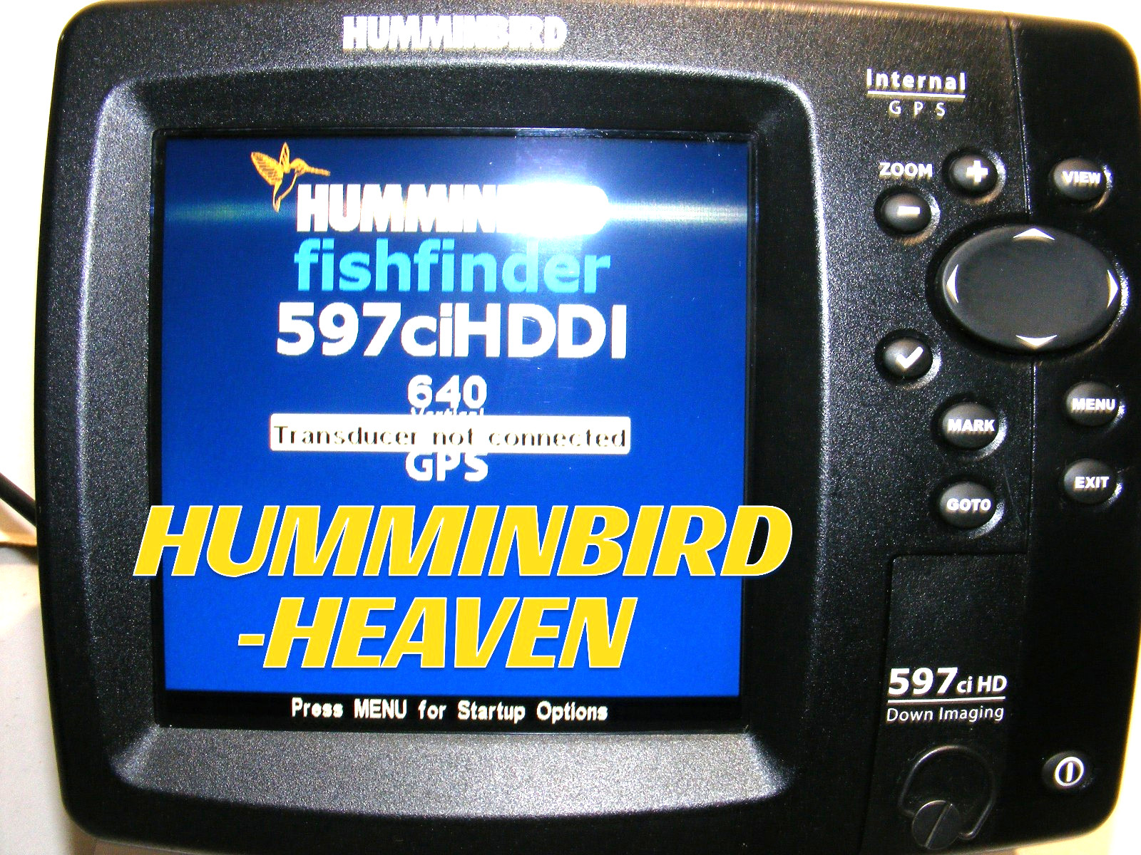 PRISTINE HUMMINBIRD 597ci HD DI DOWN IMAGING COLOR w/INT GPS HEAD UNIT 224 HOURS