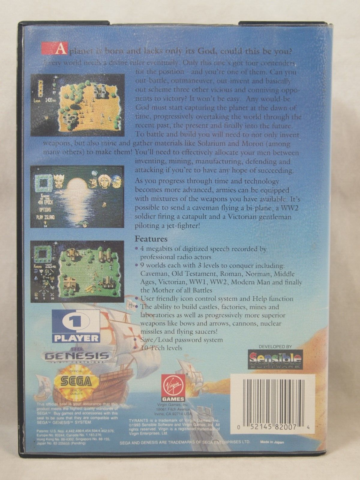 Tyrants Fight Through Time Case (SEGA Genesis) Authentic BOX ONLY