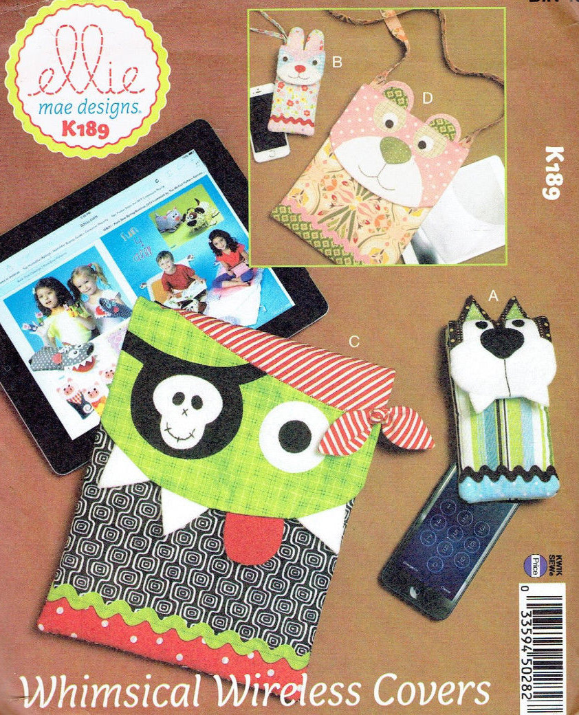 Wireless Covers Phone Tablet  by Ellie Mae K189 Sewing Pattern