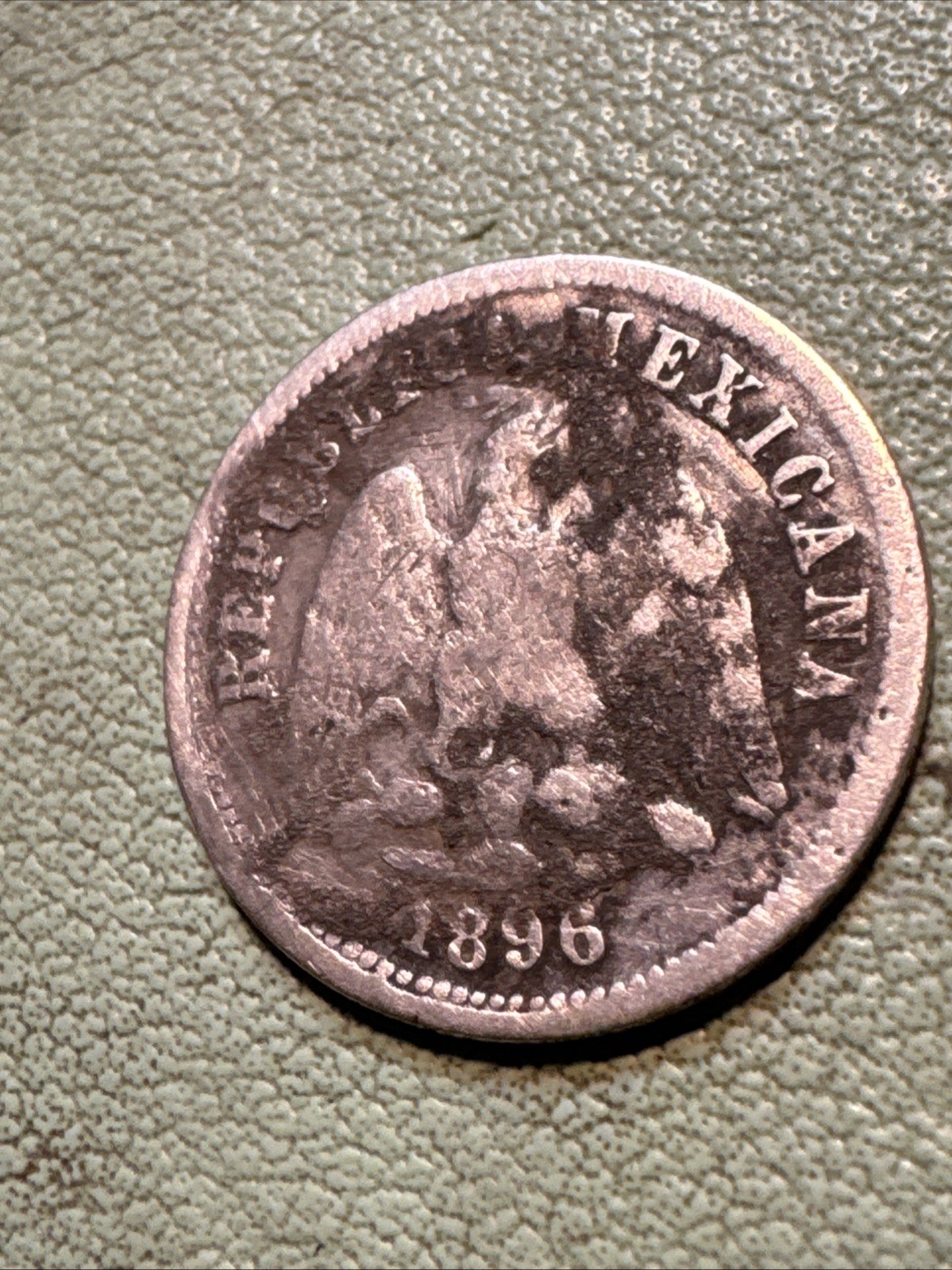 1896 CnM MEXICO SILVER 10 CENTAVOS COIN