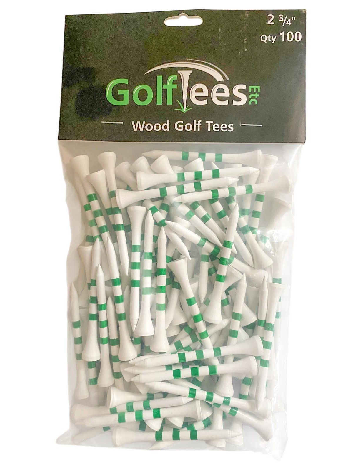 Striped Wood Golf Tees 2 3/4 - Standard Wooden Golf Tees for Men and Women wi...