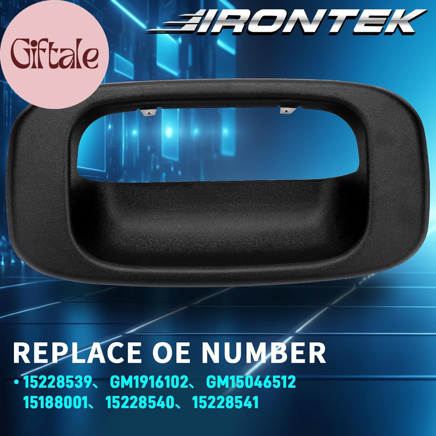 Black Tailgate Handle Bezel Replacement Compatible for Chevrolet 99-07 Silverado