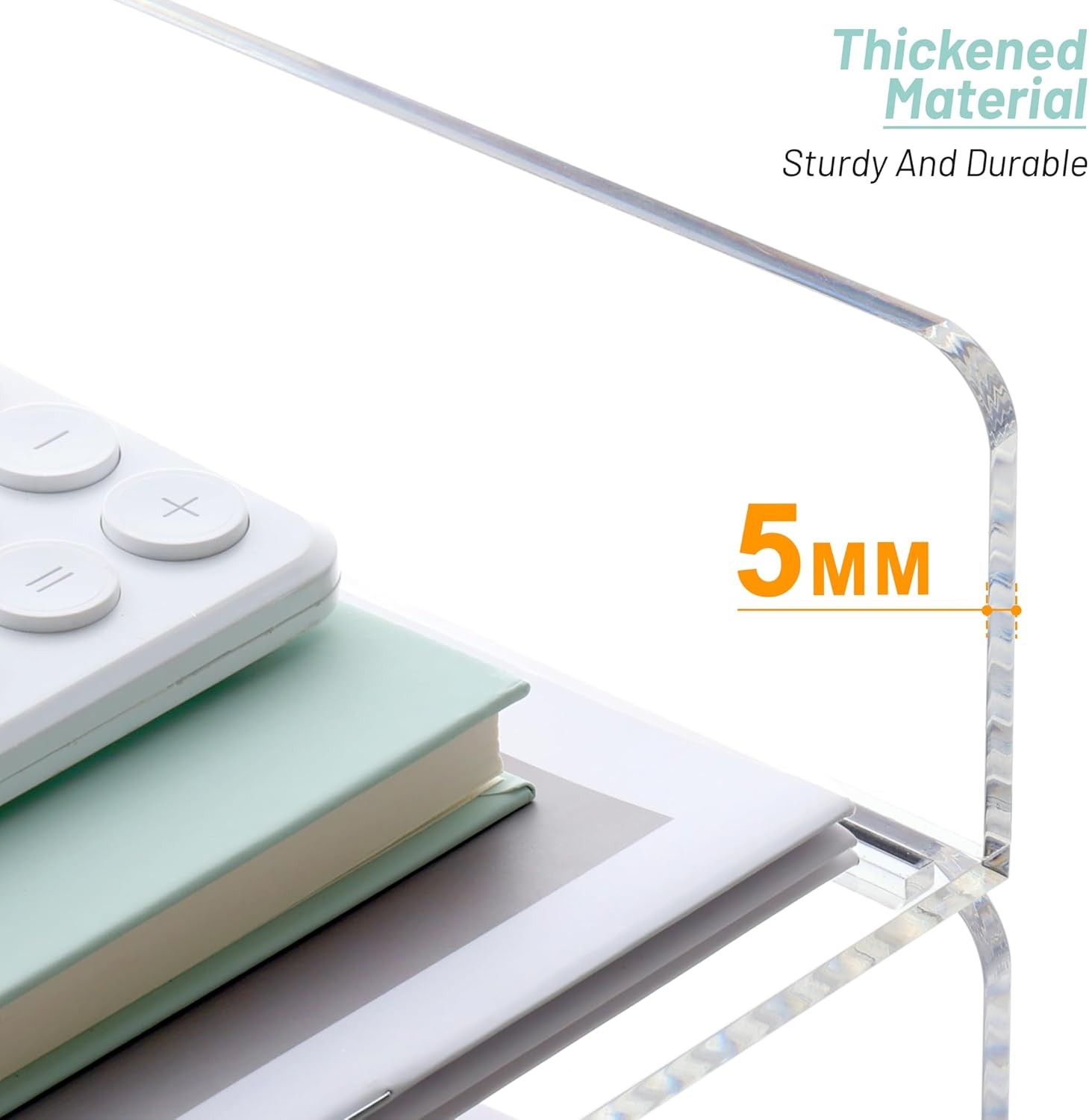 Acrylic Stackable Letter Tray Clear Desk Paper Organizer 4-Tier Desk File