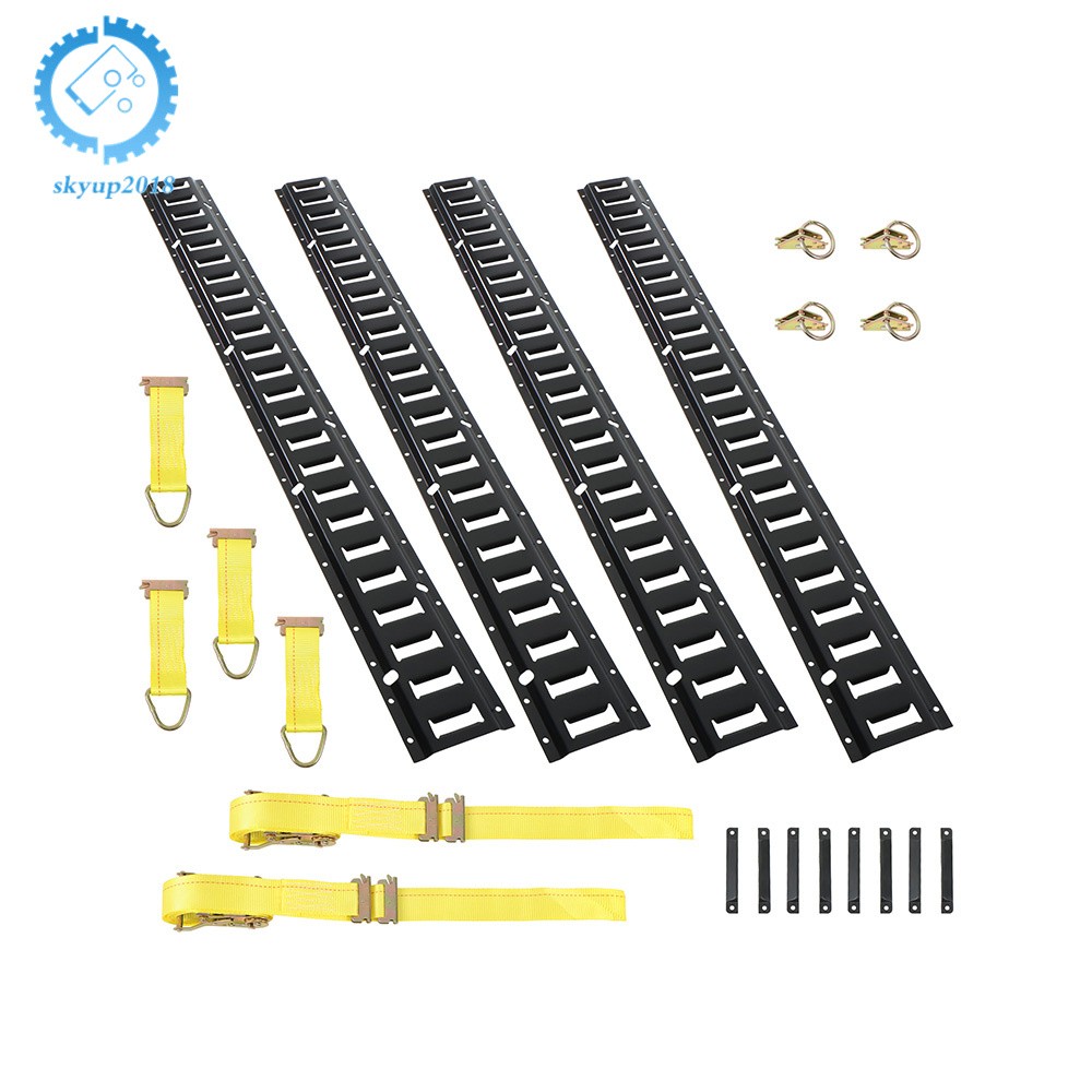 22 Pack 4 Foot BLK E Track Rails Powder Coated Steel For Cargo Trailer Tie Down