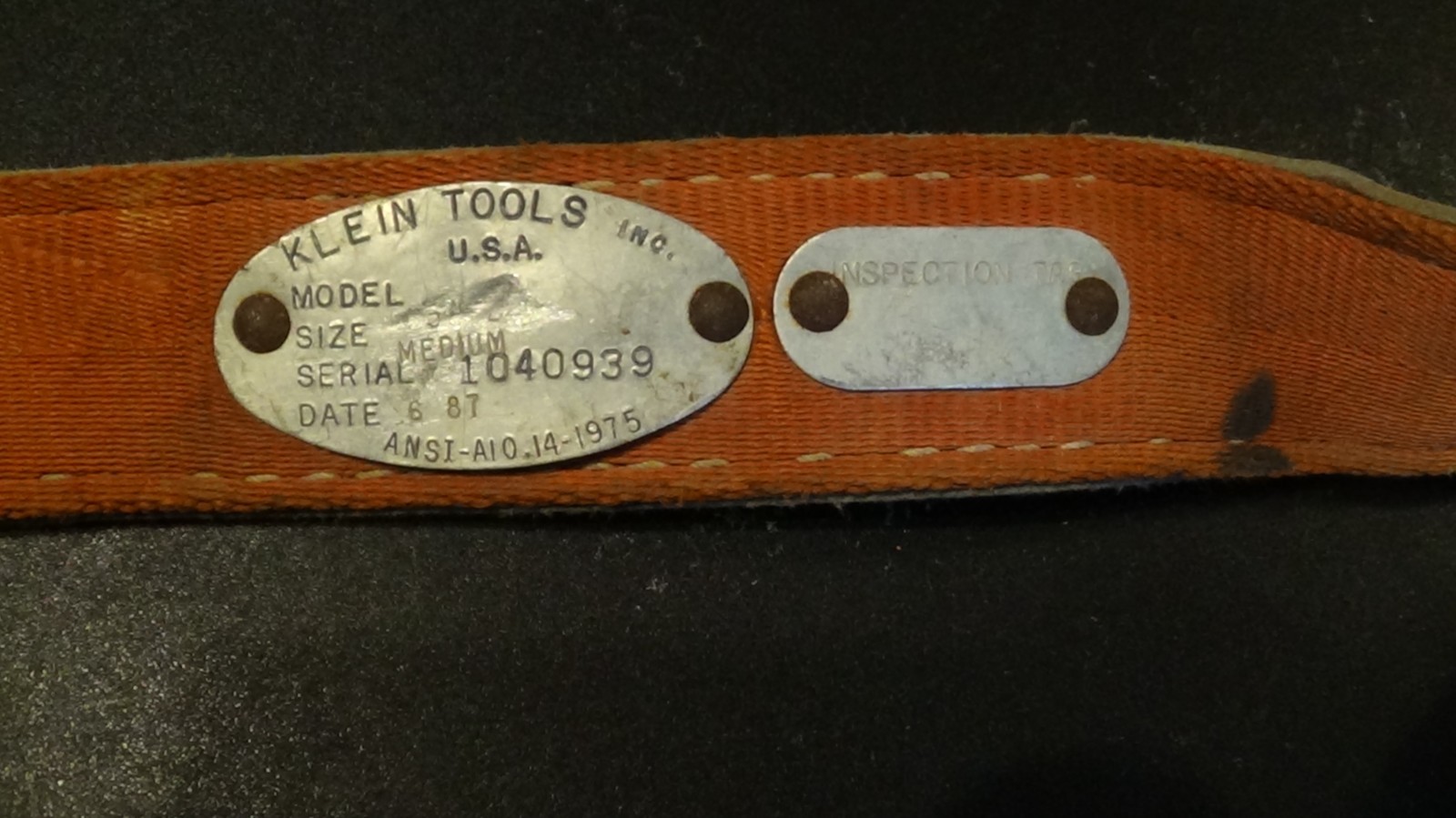 Klein Tools Inc Safety Belt 1987 size M 1040939