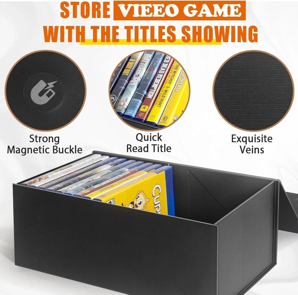 Video Game Storage Boxes Blu-Ray Storage Boxes Store Up to 20 Cases – 1 Pack