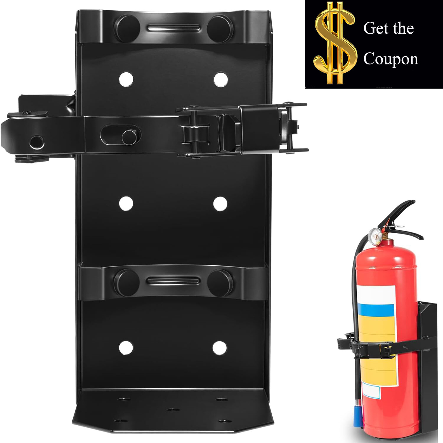Heavy Duty 10 LB Dry or 5 LB Co2 Fire Extinguisher Vehicle Bracket Universal 809