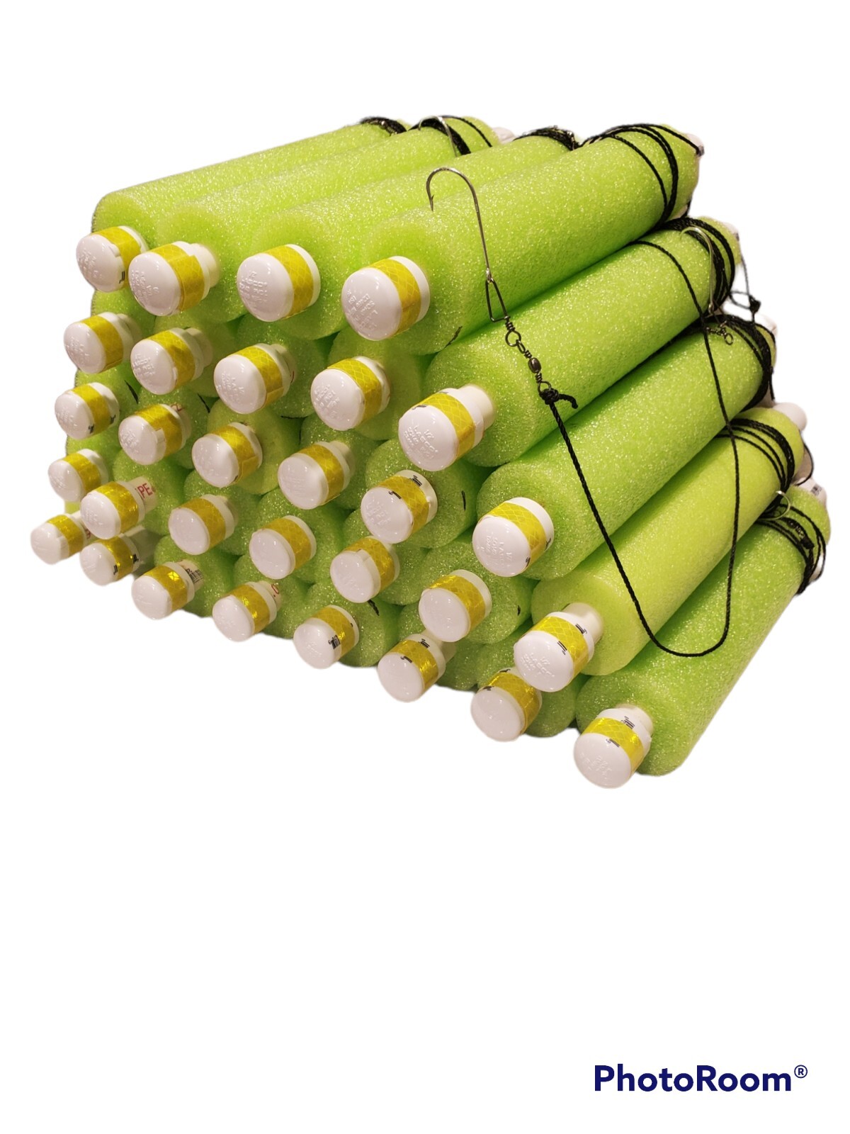Catfish Jugline  fishing Noodle Jugs GREEN lot of 30 High Vis tape