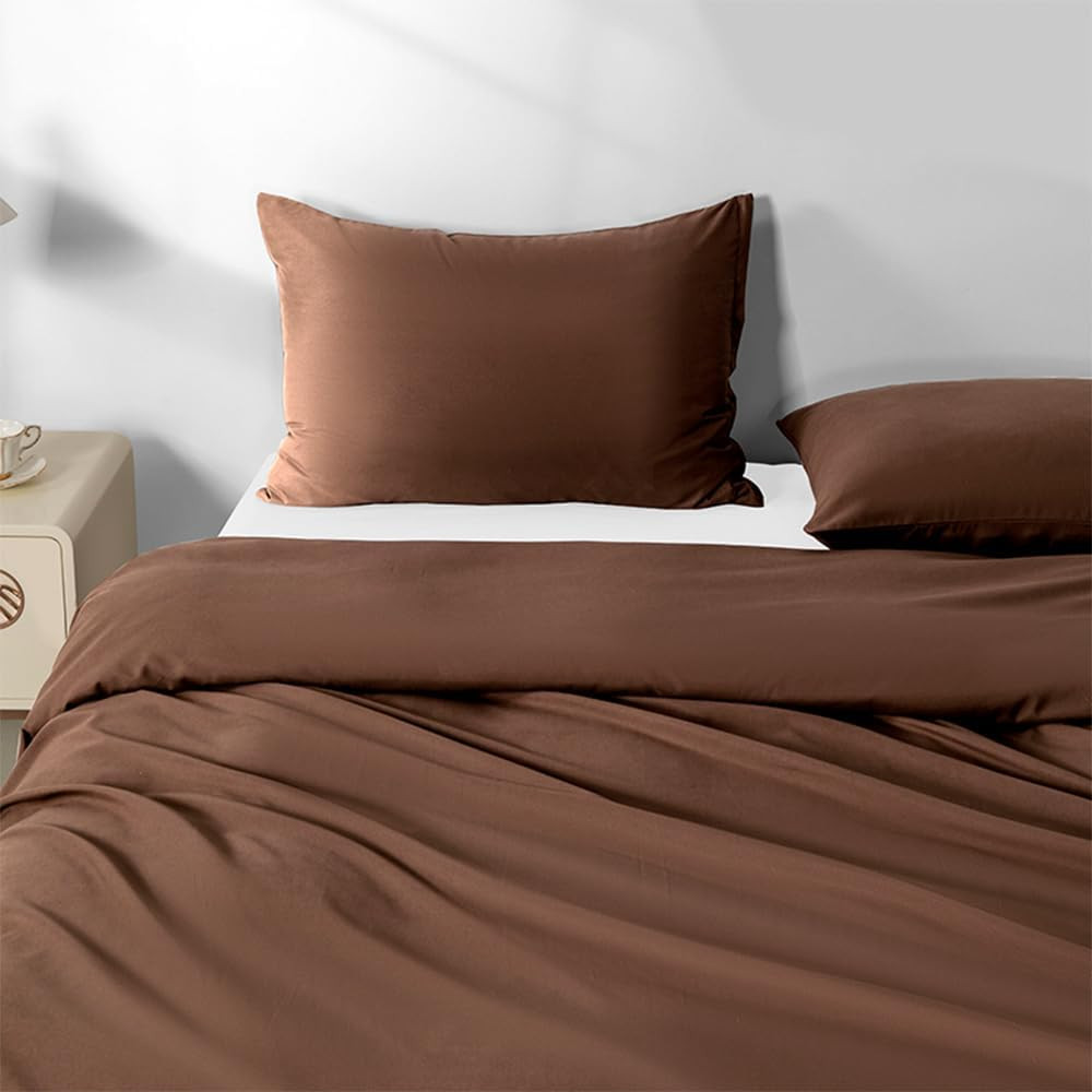 2 Pack Microfiber King Zipper Pillowcases, Soft Comfortable Not Shrink Coffee Pi