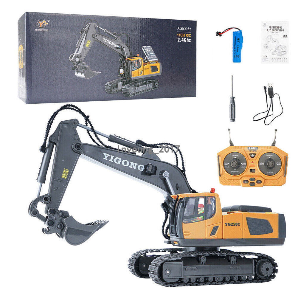 1:20 Remote Control Excavator 2.4GHz RC Excavator Toy Vehicle Kids Gifts Yellow
