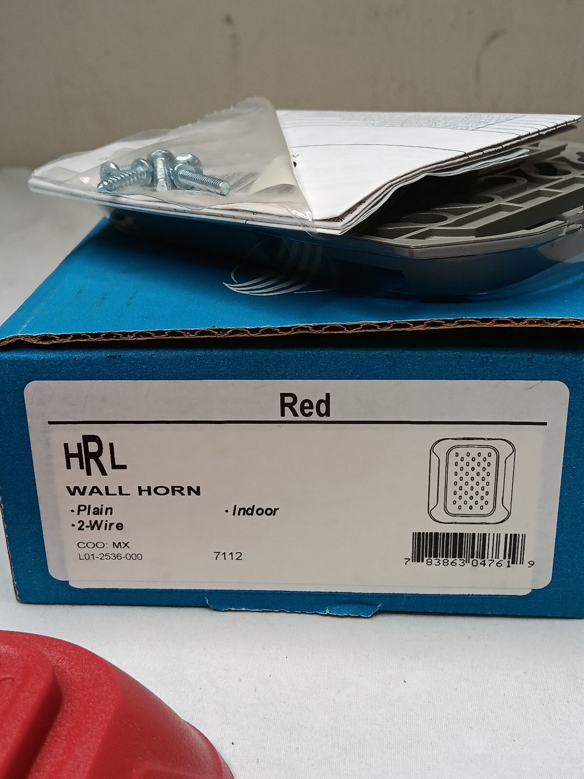 SYSTEM SENSOR HRL Wall Horn Fire Red 2 Wire Plain Indoor