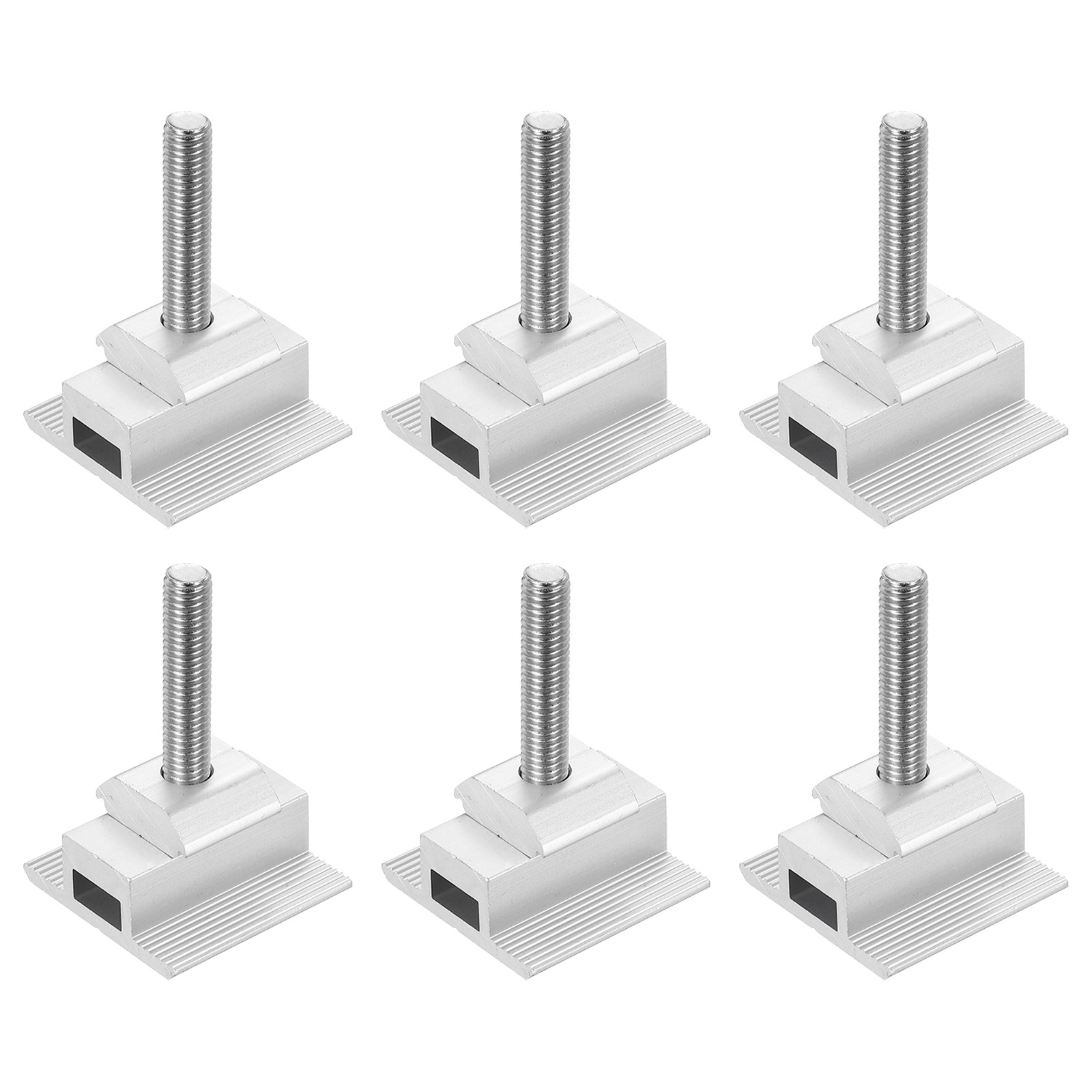 6 x Solar End Clamp Solar Panel Mount Bracket Silver Mounting Clamps 45mm