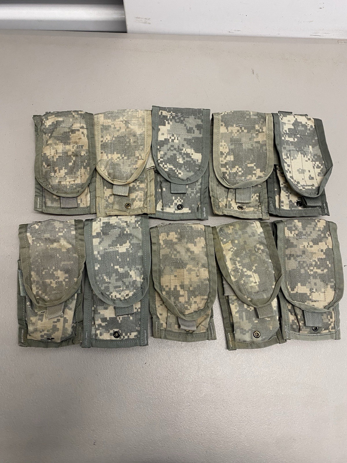 Lot Of 10 USGI Molle 2 UCP Double Magazine Pouches ACU Military Digital Camo
