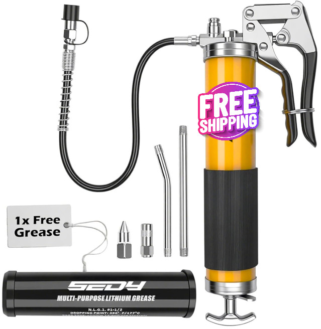 Kit de pistola engrasadora de servicio pesado Tubo de grasa libre 8000 PSI NUEVO