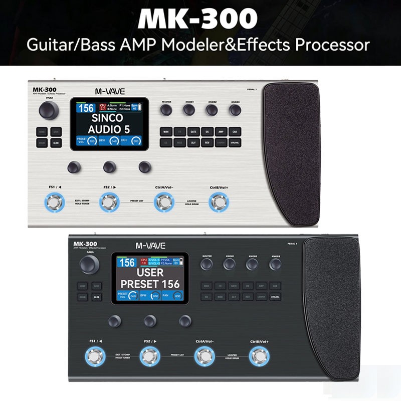 M-VAVE MK-300 Guitar/Bass Comprehensive Effects Pedal Multifunctional Processor