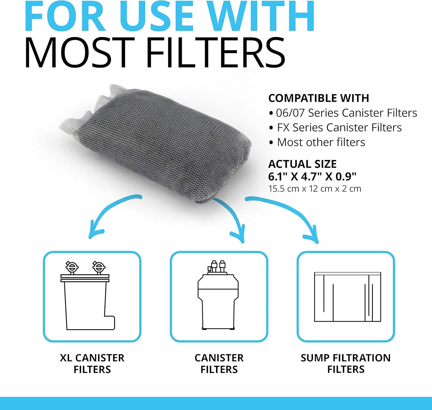 Premium Carbon Filter Media Inserts for Aquariums - 100 Count