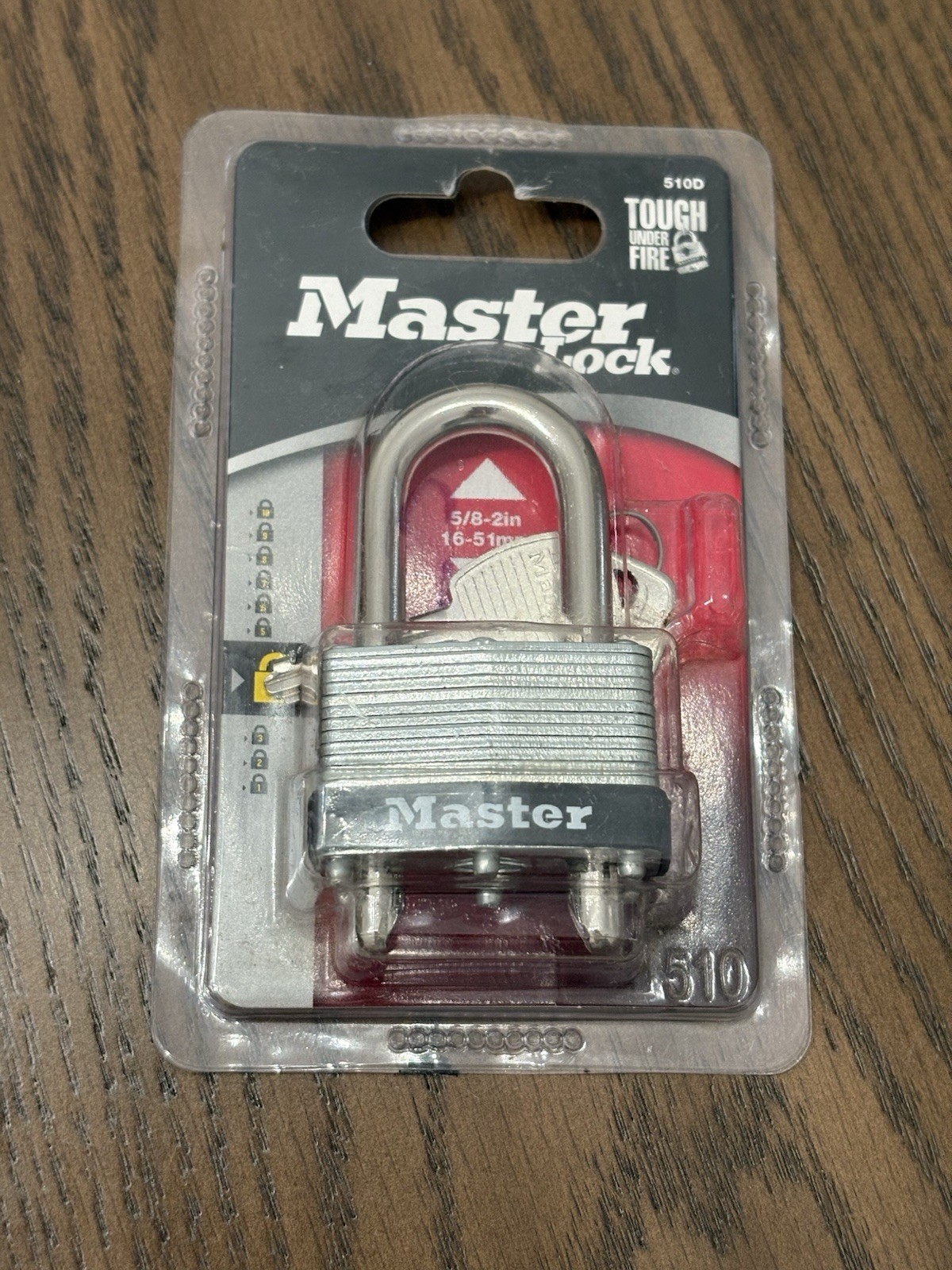 Master Lock 510D Adjustable Shackle Key Padlock 1-3/4'' W,  9/32'' D, Steel