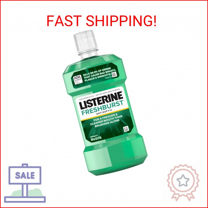 Listerine Freshburst Antiseptic Mouthwash for Bad Breath, Kills 99% of Germs Tha