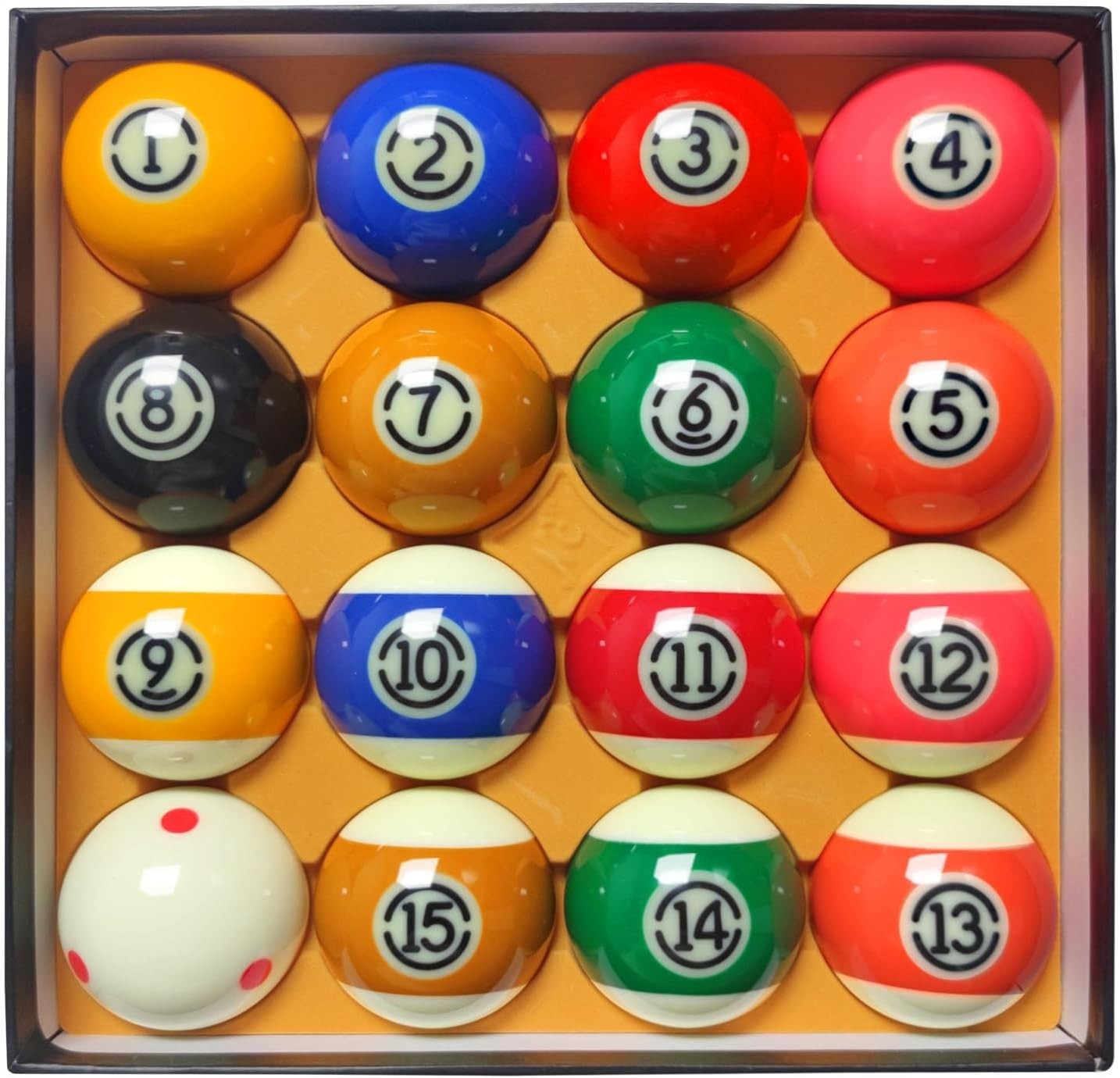 Vibrant Multicolored Billiard Balls - 16-Count Regulation Set for Replacements